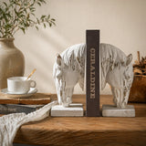 Equestrian Grace Horse Bookends – Rustic White Decorative Book Holders
