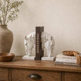 Equestrian Grace Horse Bookends – Rustic White Decorative Book Holders