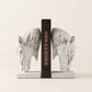Equestrian Grace Horse Bookends – Rustic White Decorative Book Holders
