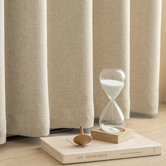 Étoffe Luxe Chenille Curtain Panel – Cream Beige Room-Darkening Drapery