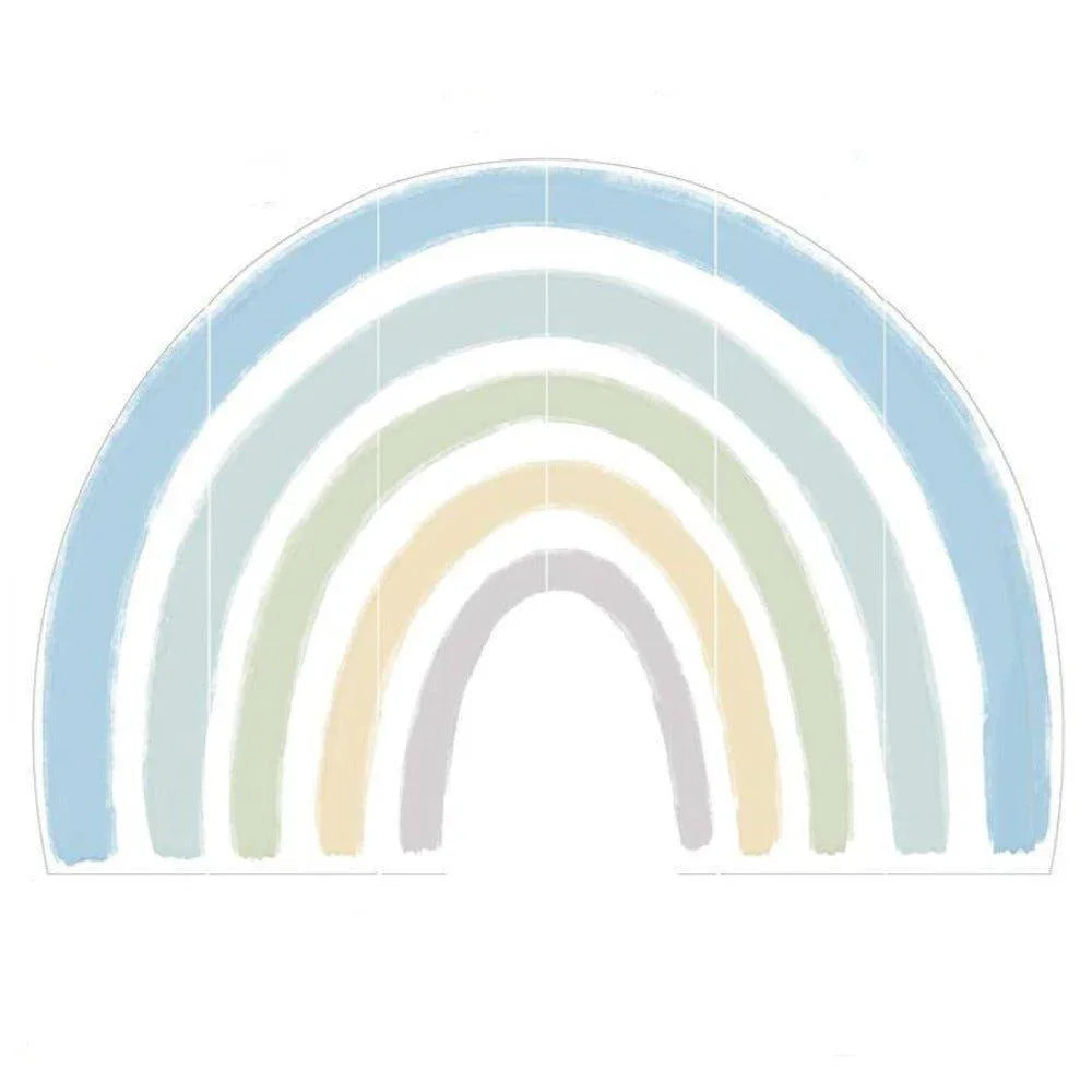 Extra Large Fabric Ocean Blue Watercolour Rainbow Wall Sticker - Fansee Australia