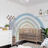 Extra Large Fabric Ocean Blue Watercolour Rainbow Wall Sticker - Fansee Australia