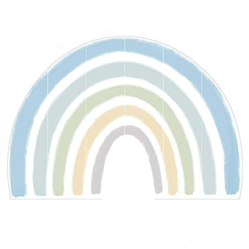 Extra Large Fabric Ocean Blue Watercolour Rainbow Wall Sticker - Fansee Australia