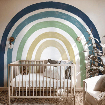 Extra Large Watercolour Blue Rainbow Fabric Wall Sticker - Fansee Australia