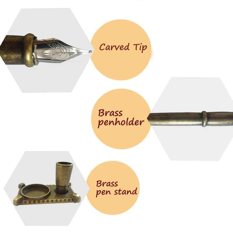 Feather Dip Pen Calligraphy Quill Pen Set Gift Box - Fansee Australia