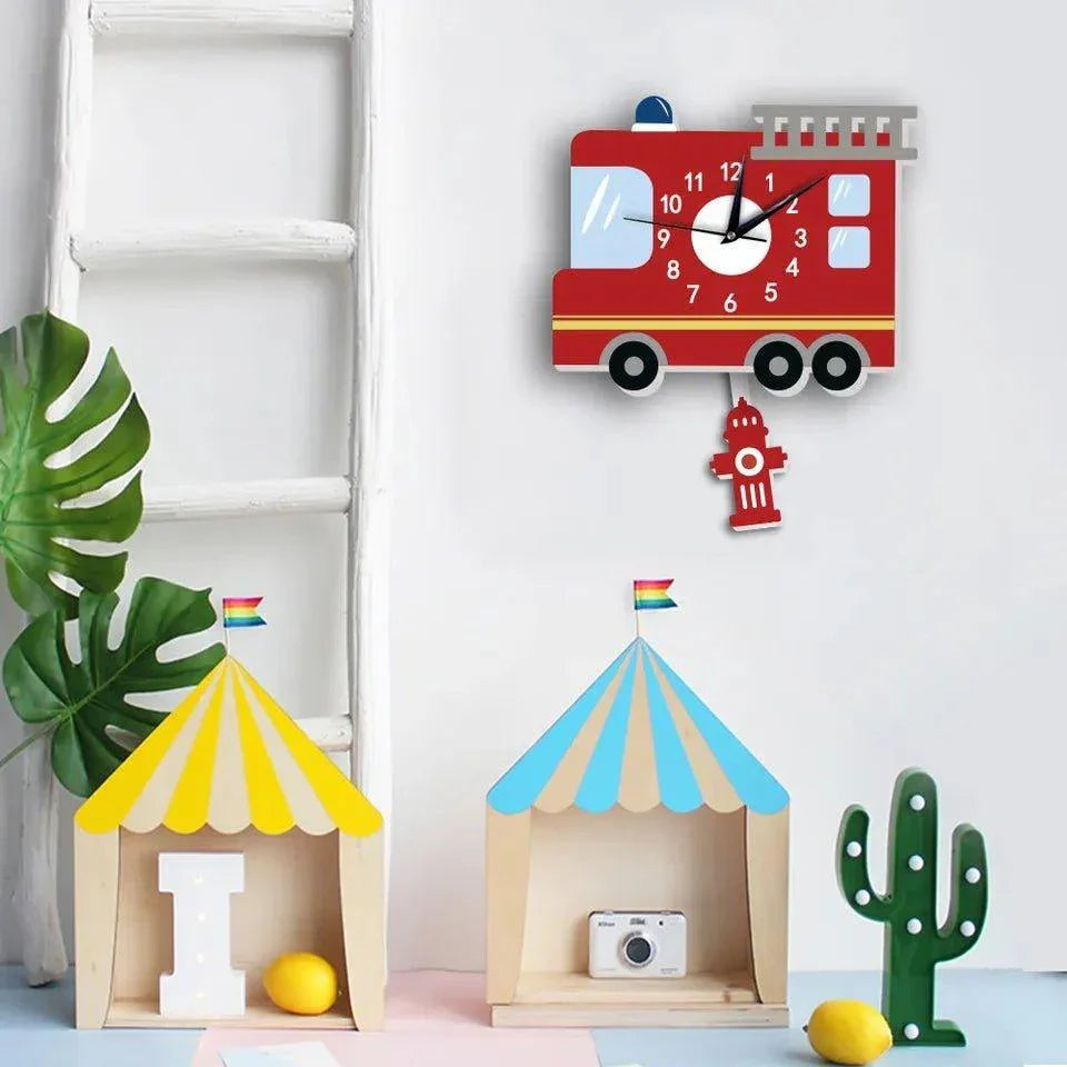 Fire Truck Kid's Wall Clock - Fansee Australia