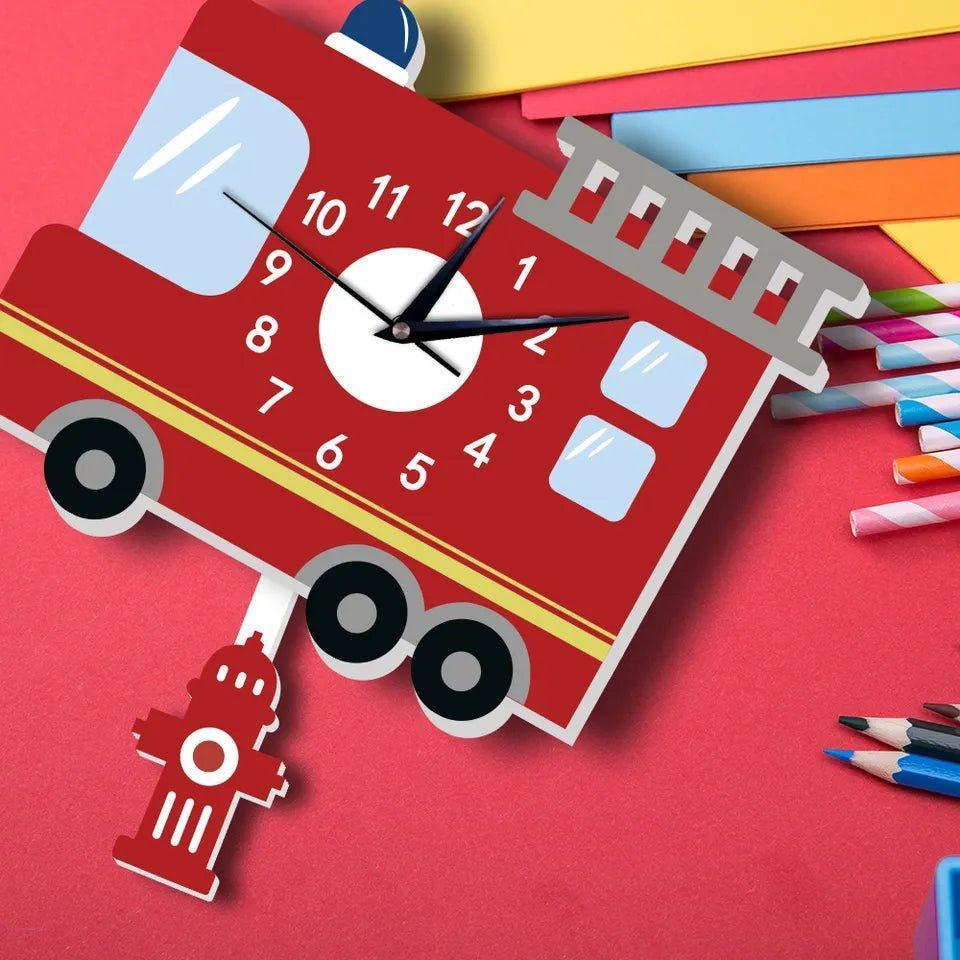 Fire Truck Kid's Wall Clock - Fansee Australia