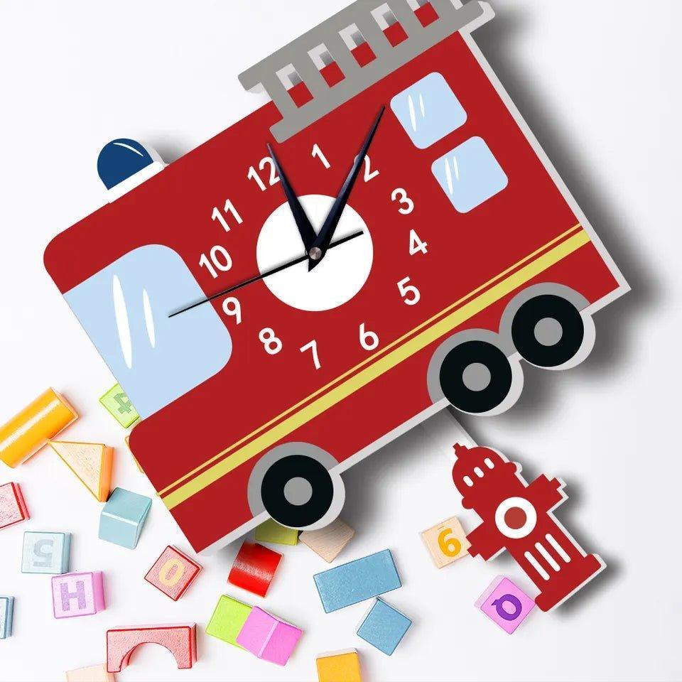 Fire Truck Kid's Wall Clock - Fansee Australia