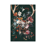 Floral Deer Abstract Canvas Print (60x90cm) - Fansee Australia