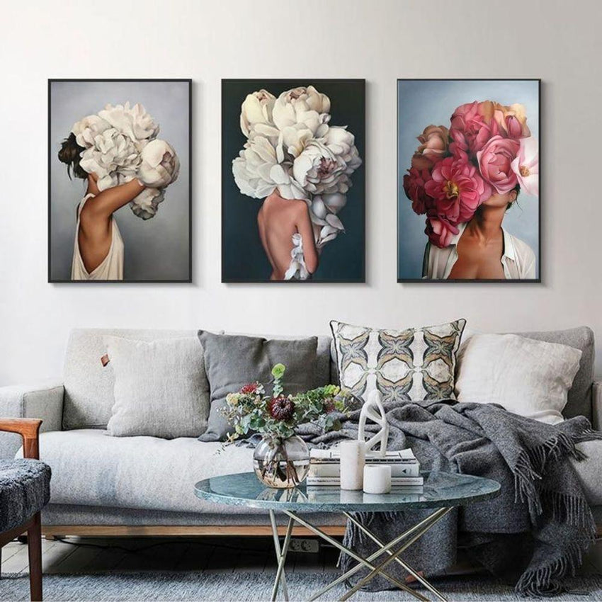 Flower Girls Canvas Prints (Set of 3 - 60x80cm) - Fansee Australia