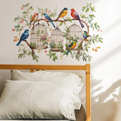 Flowering Haven Birdcage Sticker - Fansee Australia