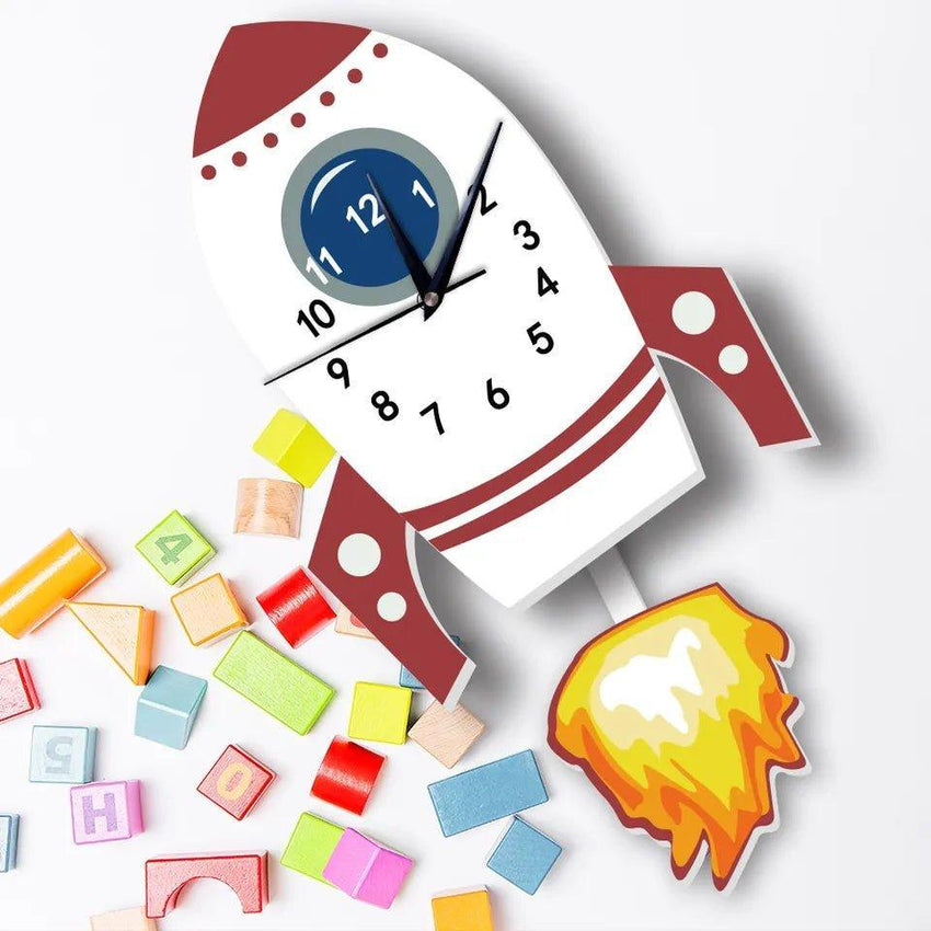 Flying Rocket Kid's Wall Clock - Fansee Australia