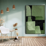 Forest Divide – Minimalist Green Abstract Handmade Painting - Fansee Australia