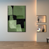 Forest Divide – Minimalist Green Abstract Handmade Painting - Fansee Australia