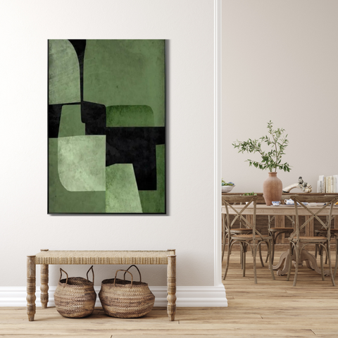 Forest Divide – Minimalist Green Abstract Handmade Painting - Fansee Australia