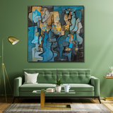 Fragmented Rhythm – Contemporary Geometric Framed Painting Wall Art - Fansee Australia