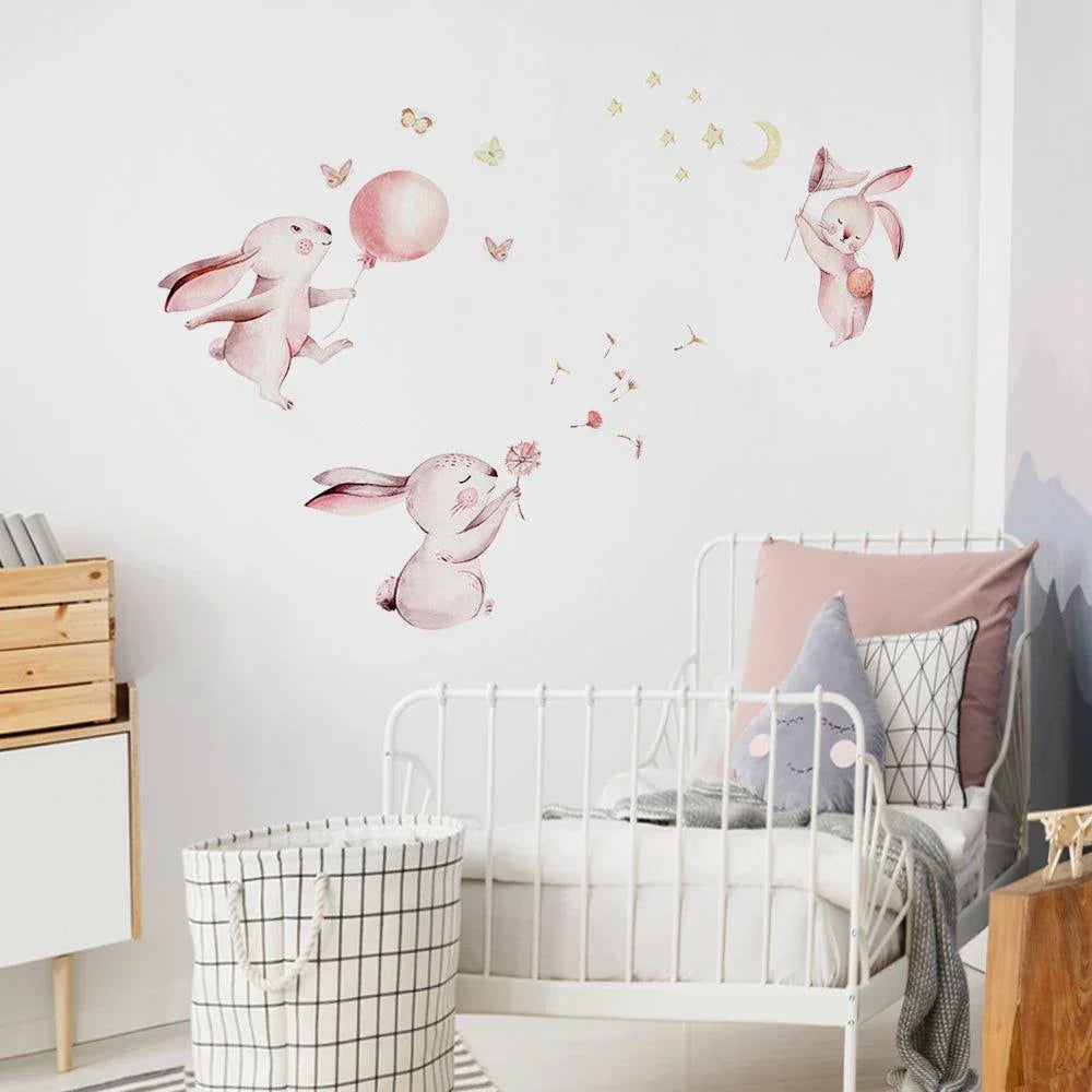 Fun Loving Bunnies Removable Wall Stickers - Fansee Australia