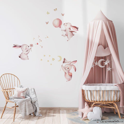 Fun Loving Bunnies Removable Wall Stickers - Fansee Australia