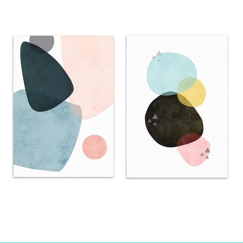 Geometry Abstract Wall Art Canvas Prints - 2 Pcs Set (50x70cm) - Fansee Australia