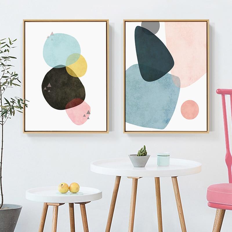 Geometry Abstract Wall Art Canvas Prints - 2 Pcs Set (50x70cm) - Fansee Australia