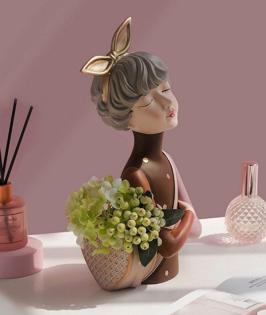 Glamorous Girl Storage Box Vase Brown - Fansee Australia