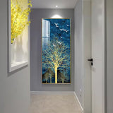 GleamingWoodland: Golden Trees Glass Framed Wall Art - Fansee Australia