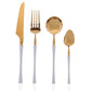 Gold & White Cutlery Set (16 Piece Cutlery Set) - Fansee Australia