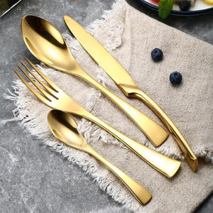 Gold Stainless Steel Cutlery Set (16 Piece Set) - Fansee Australia