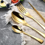 Gold Stainless Steel Cutlery Set (16 Piece Set) - Fansee Australia