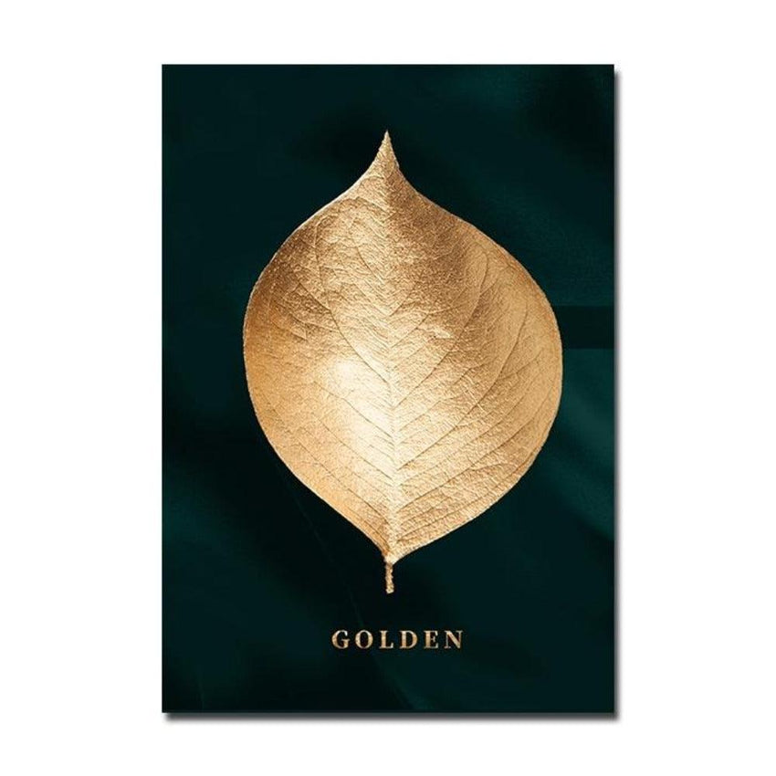 Golden and Black leafs Wall Art Prints (60x80cm) - Fansee Australia