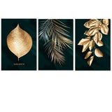 Golden and Black Wall Art Canvas Prints - 3 Pcs Set (60x80cm) - Fansee Australia