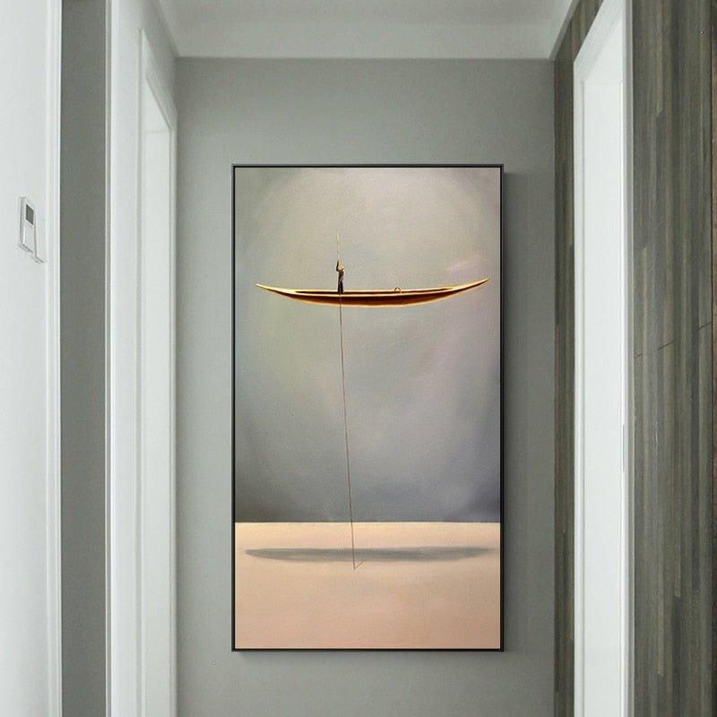 Golden Boat Wall Art Print - Fansee Australia