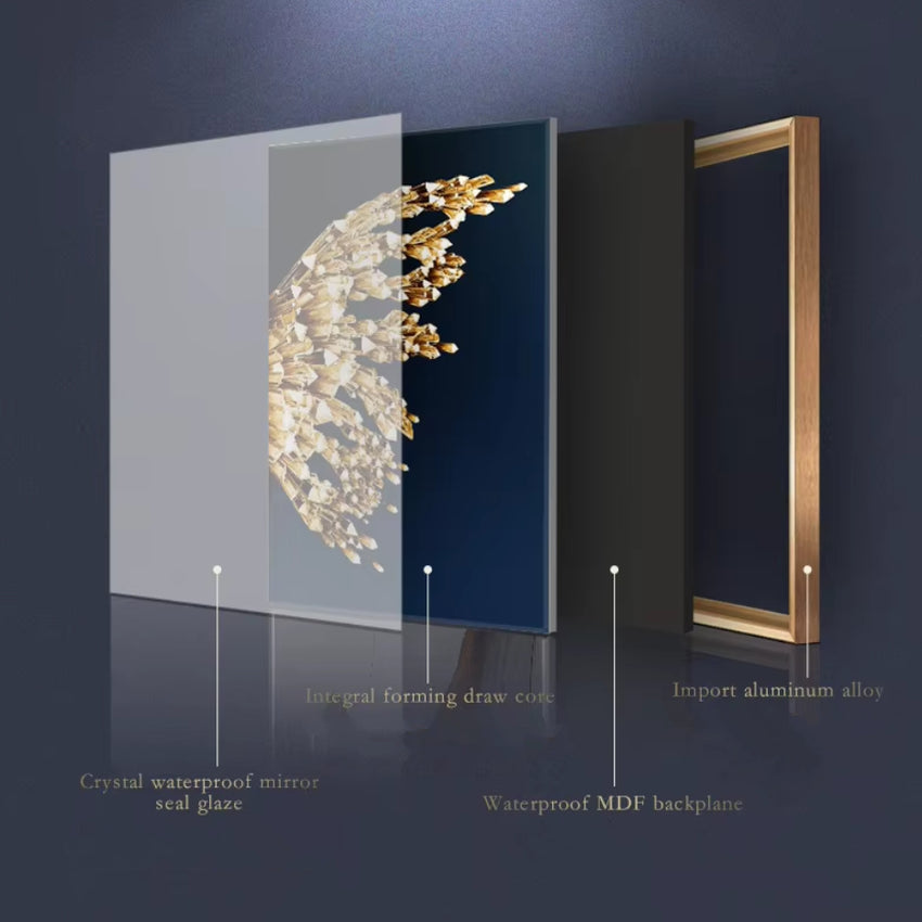 Golden Crystal Butterfly Duo Framed Wall Art - Fansee Australia