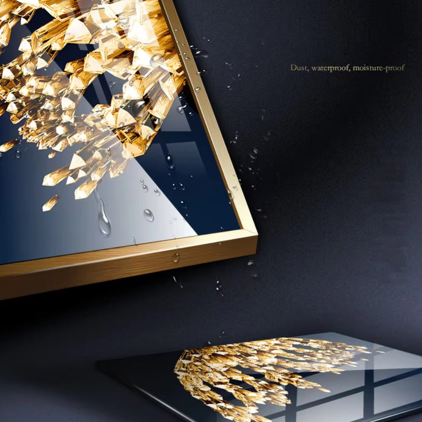 Golden Crystal Butterfly Duo Framed Wall Art - Fansee Australia