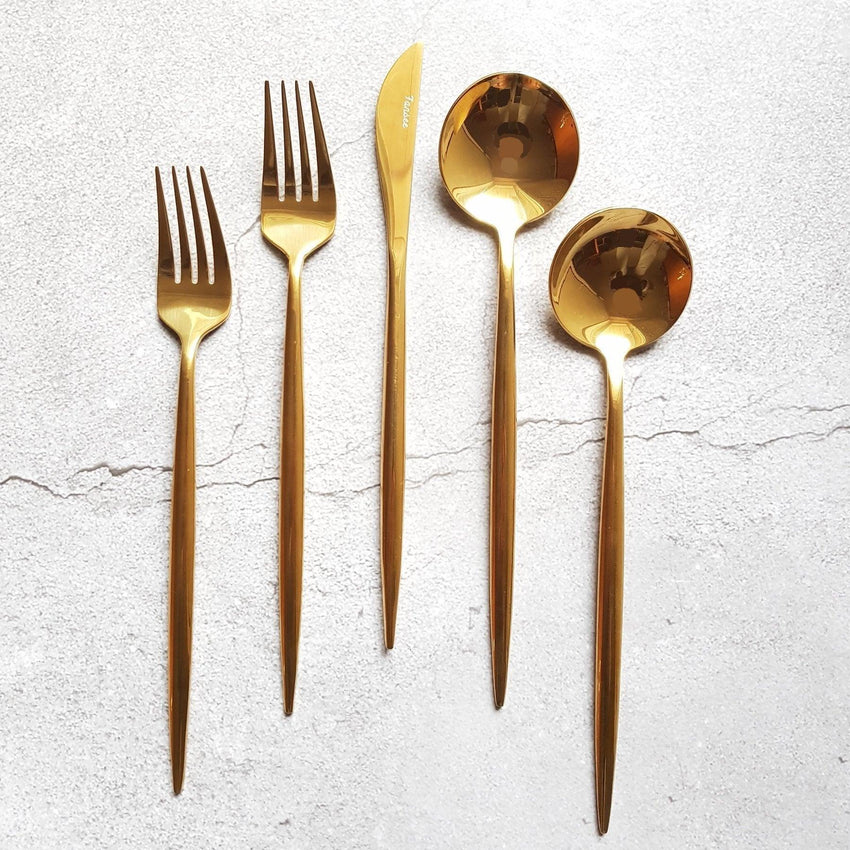 Golden Cutlery Set (16 Piece Cutlery Set) - Fansee Australia