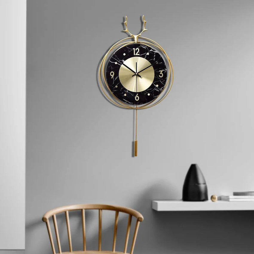 Golden Deer Head Luxury Wall Clock - Fansee Australia