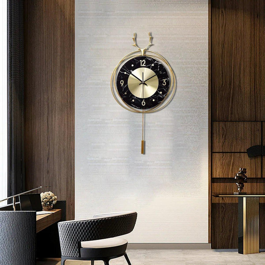 Golden Deer Head Luxury Wall Clock - Fansee Australia