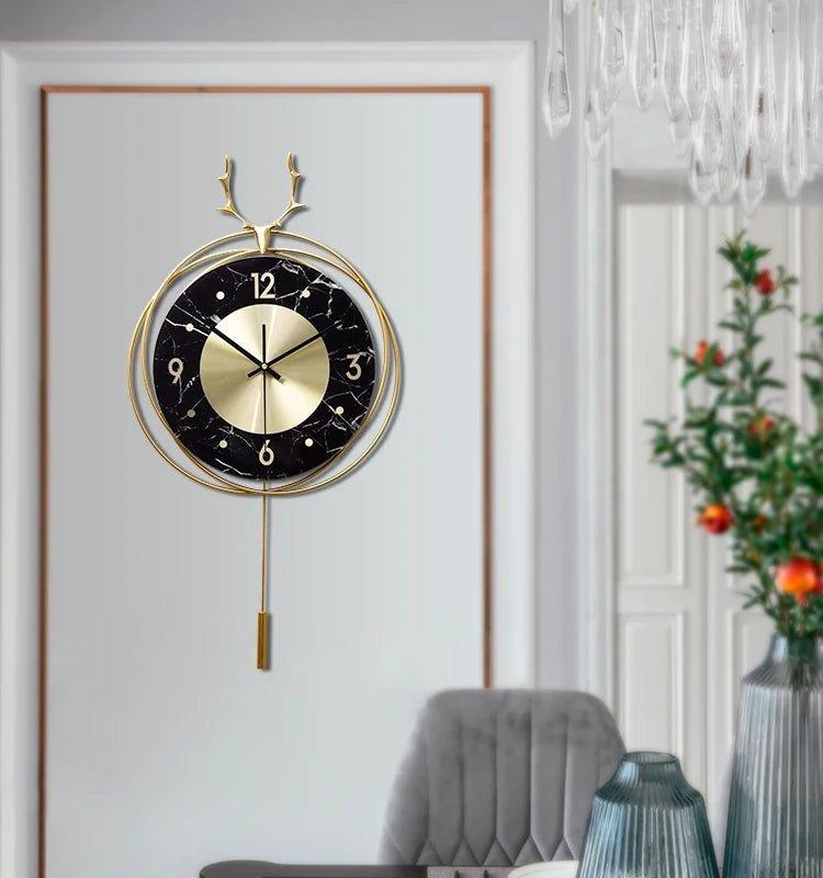 Golden Deer Head Luxury Wall Clock - Fansee Australia