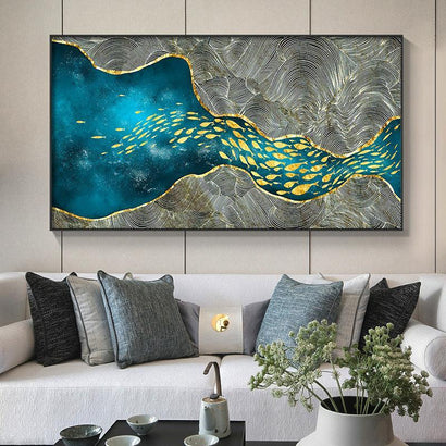 Golden Fish Canvas Wall Art Prints (70x122cm) - Fansee Australia