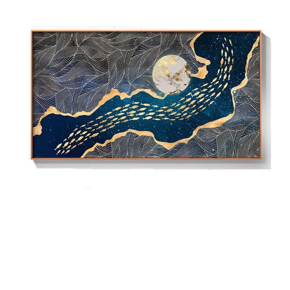 Golden Fish Canvas Wall Art Prints (70x122cm) - Fansee Australia