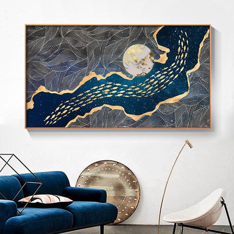 Golden Fish Canvas Wall Art Prints (70x122cm) - Fansee Australia