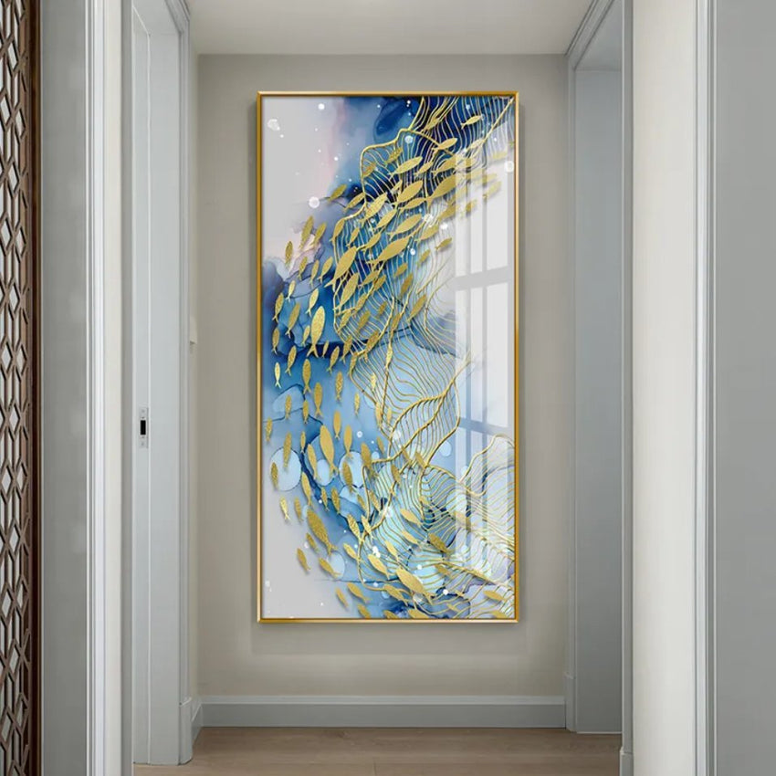 Golden Fish Symphony Abstract Framed Wall Art - Fansee Australia