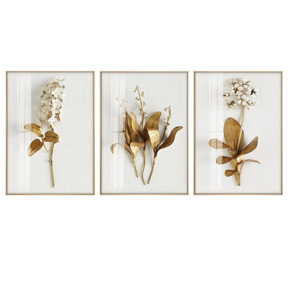 Golden flowers Wall Art Canvas Prints (50x70cm) - Fansee Australia