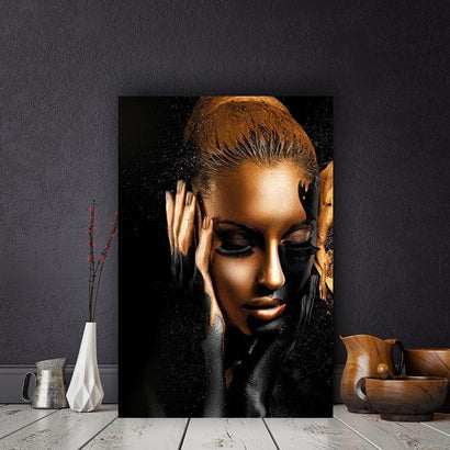 Golden Girl In Black Wall Art Canvas Print (70x100cm) - Fansee Australia