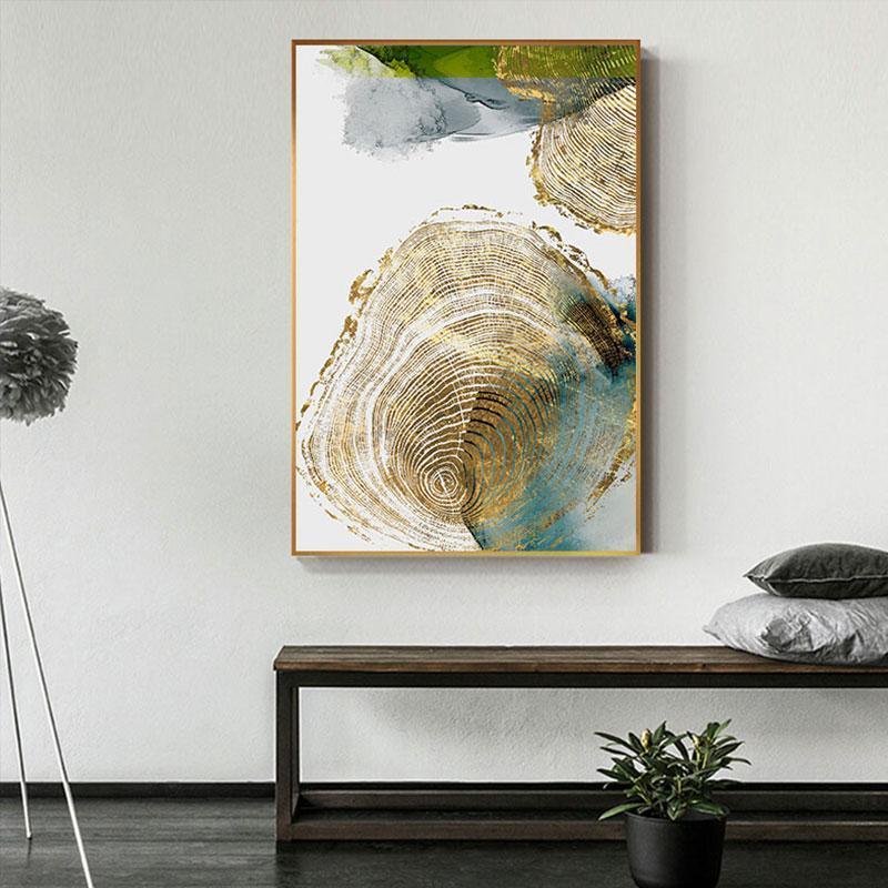 Golden Leaf Vein Abstract Wall Art (50x70cm) - Fansee Australia