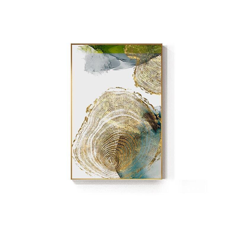 Golden Leaf Vein Abstract Wall Art (50x70cm) - Fansee Australia