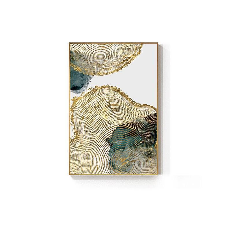 Golden Leaf Vein Abstract Wall Art (50x70cm) - Fansee Australia