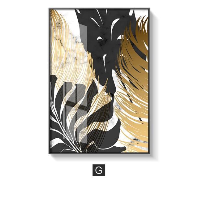 Golden Leaf Wall Art Prints - Fansee Australia