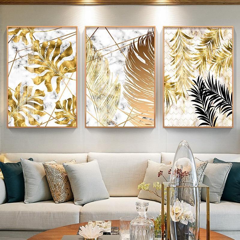 Golden Leaf Wall Art Prints - Fansee Australia