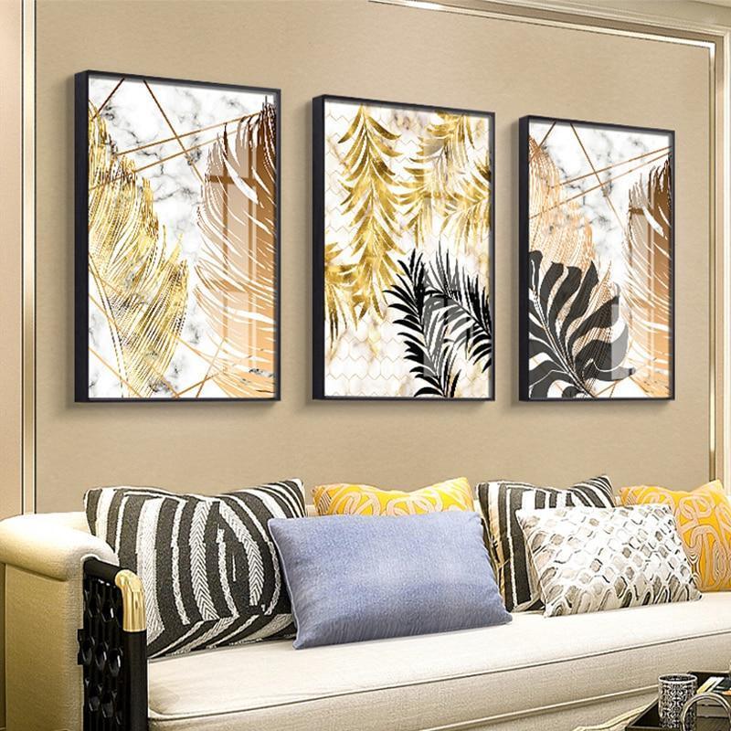 Golden Leaf Wall Art Prints - Fansee Australia